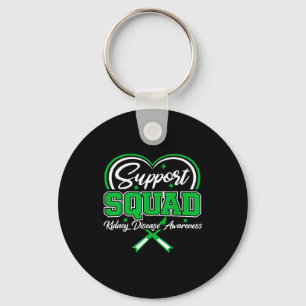 Support squad green ribbon butterfly pkd kidney key ring