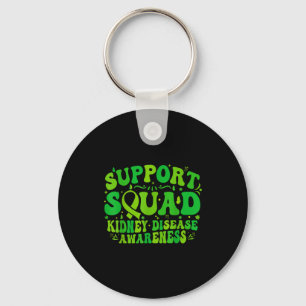 Support squad green ribbon butterfly pkd kidney key ring