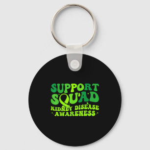 Support squad green ribbon butterfly pkd kidney key ring