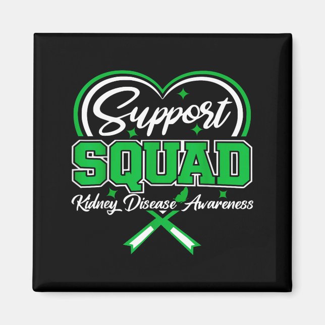 Support squad green ribbon butterfly pkd kidney magnet (Front)
