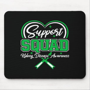 Support Squad Green Ribbon Butterfly PKD Kidney Mouse Mat