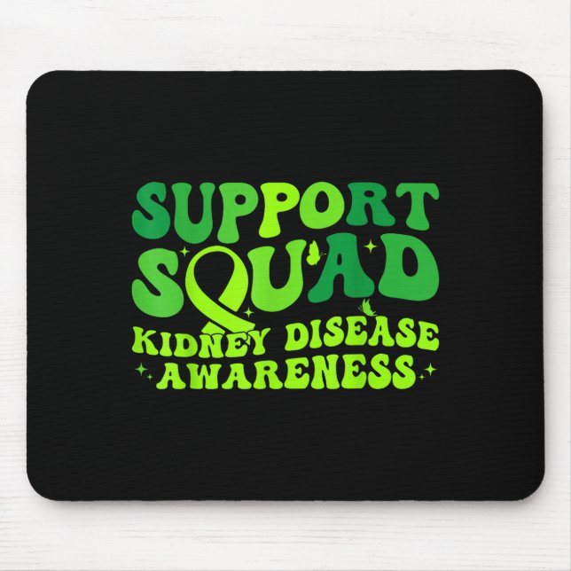 Support squad green ribbon butterfly pkd kidney mouse mat (Front)