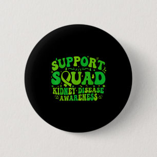 Support squad green ribbon butterfly pkd kidneySup 6 Cm Round Badge