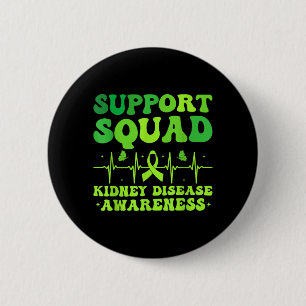 Support Squad Green Ribbon _ Kidney Disease 6 Cm Round Badge