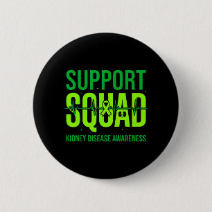 Support Squad Green Ribbon Kidney Disease 6 Cm Round Badge