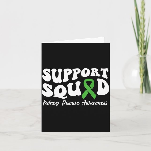 Support Squad Green Ribbon Kidney Disease Card (Front)