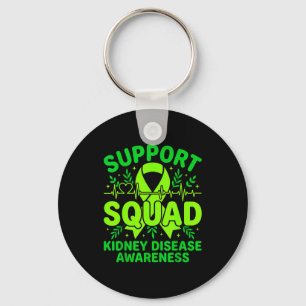 Support squad green ribbon kidney disease key ring