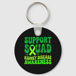 Support Squad Green Ribbon Kidney Disease Key Ring