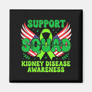 Support Squad Green Ribbon Kidney Disease Magnet