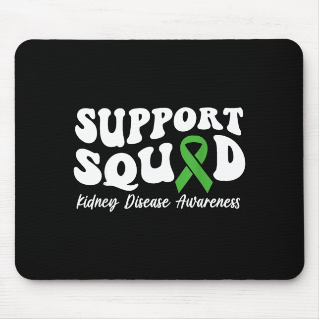 Support Squad Green Ribbon Kidney Disease Mouse Mat (Front)