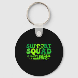 Support squad green ribbon pkd kidney disease key ring
