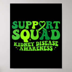 Support Squad Green Ribbon PKD Kidney Disease Poster