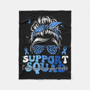 Support Squad Groovy Colon Cancer Awareness Messy Fleece Blanket