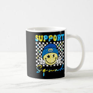 Support Squad Groovy Down Syndrome Awareness Smile Coffee Mug
