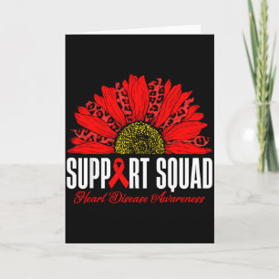 Support Squad Heart Disease Awareness Red Leopard Card