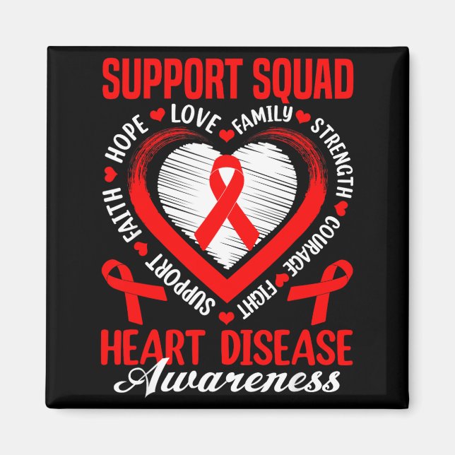 Support Squad Heart Disease Awareness Supporter Re Magnet (Front)