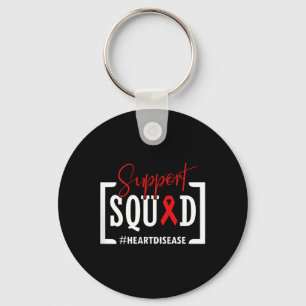 Support Squad Heart Disease Awareness Warrior Red  Key Ring