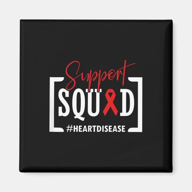 Support Squad Heart Disease Awareness Warrior Red  Magnet (Front)