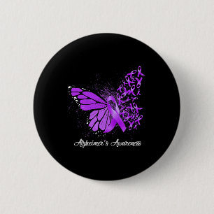 Support Squad Heimer Butterfly Purple Ribbon 6 Cm Round Badge