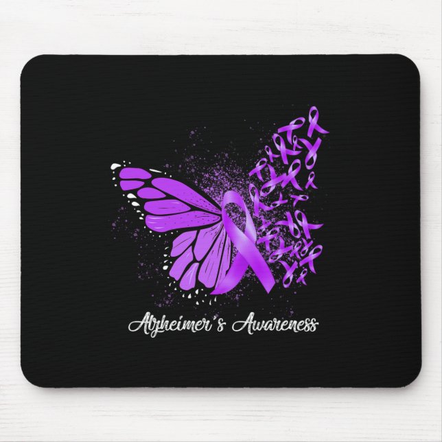 Support Squad Heimer Butterfly Purple Ribbon  Mouse Mat (Front)