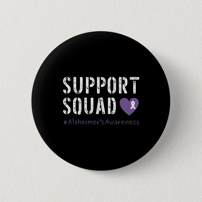 Support Squad Heimer's Awareness  6 Cm Round Badge (Front)