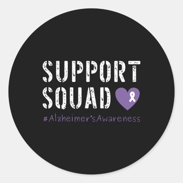 Support Squad Heimer's Awareness  Classic Round Sticker (Front)