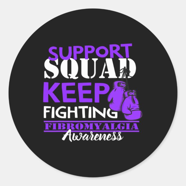Support Squad I Chronic Pain Response Fibromyalgia Classic Round Sticker (Front)