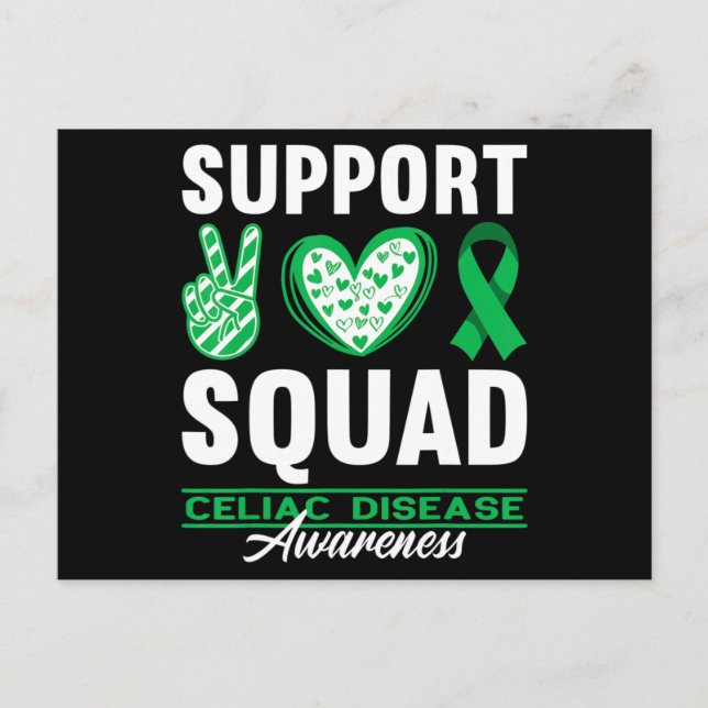 Support Squad I Gluten Free Coeliac Celiac Disease Postcard (Front)