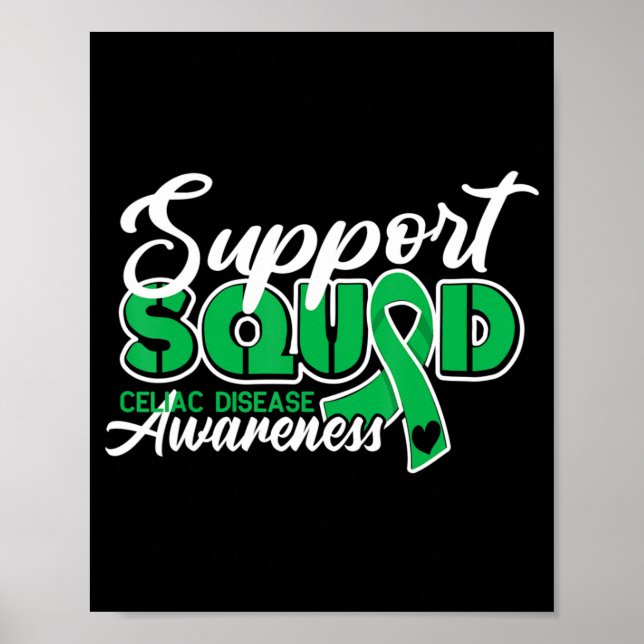 Support Squad I Gluten Free Coeliac Celiac Disease Poster (Front)