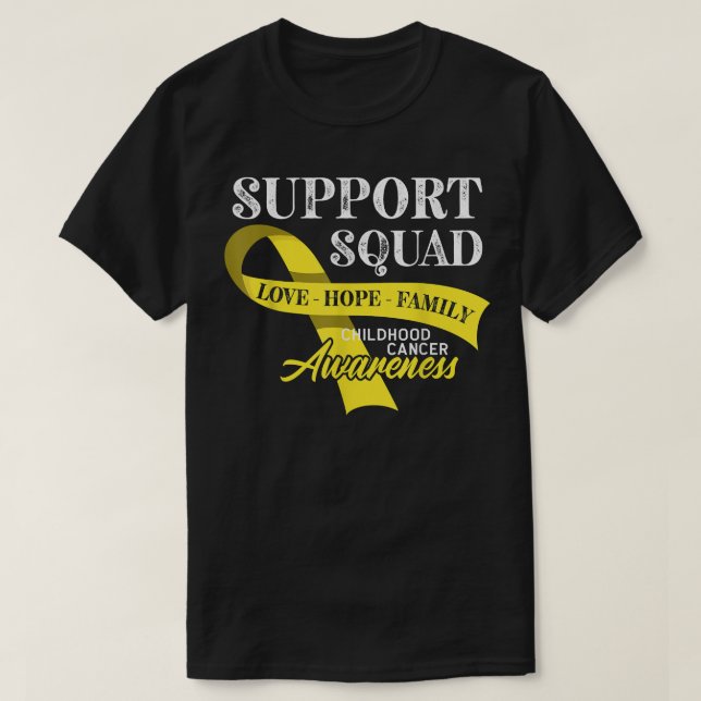Support Squad I Gold Awareness Ribbon I Childhood  T-Shirt (Design Front)