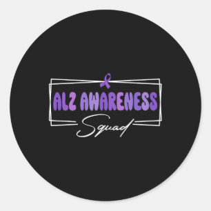 Support Squad I Wear Purple Heimerheimer's Awarene Classic Round Sticker