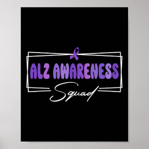 Support Squad I Wear Purple Heimerheimer's Awarene Poster