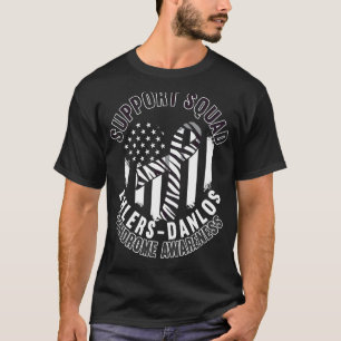Support Squad I Zebra Ribbon I Ehlers Danlos Syndr T-Shirt