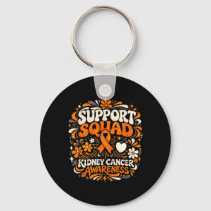Support Squad Kidney Cancer Awareness Orange Key Ring