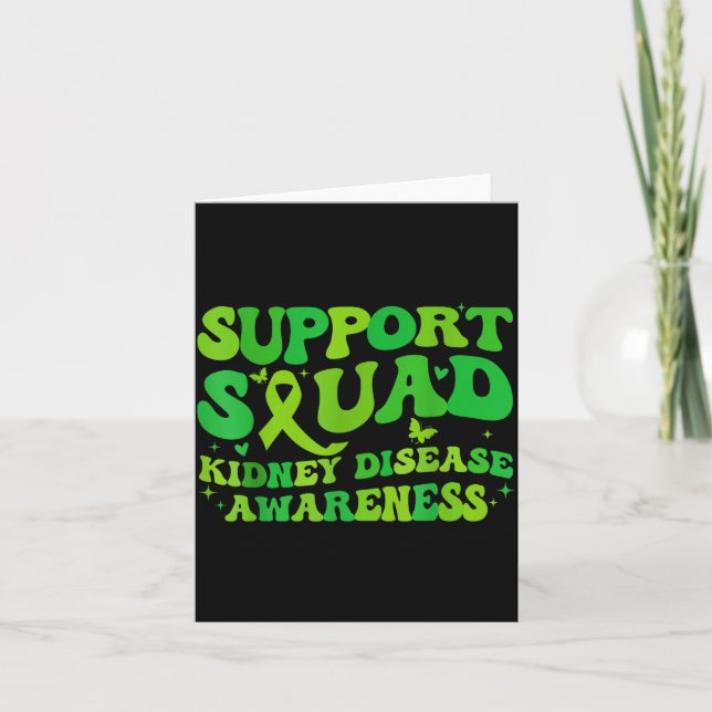 Support Squad Kidney Disease Awareness CKD Green Card (Front)
