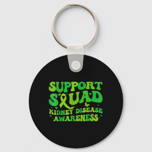 Support Squad Kidney Disease Awareness CKD Green Key Ring