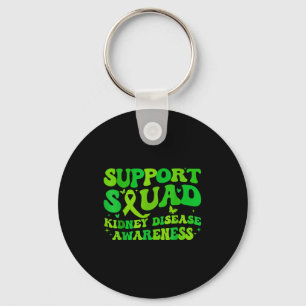 Support squad kidney disease awareness ckd green key ring