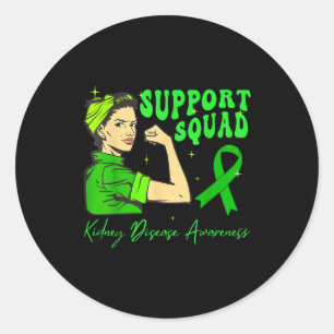 Support squad kidney disease awareness classic round sticker