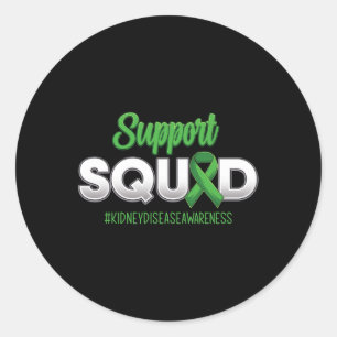 Support Squad Kidney Disease Awareness Fighting Me Classic Round Sticker