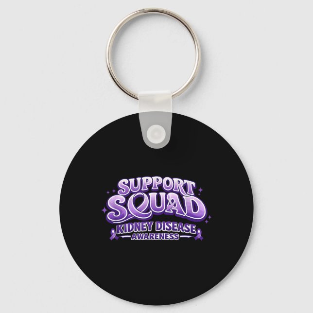 Support Squad Kidney Disease Awareness for Men Key Ring (Front)