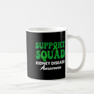 Support squad kidney disease awareness green ribbo coffee mug