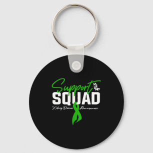 Support squad kidney disease awareness month green key ring