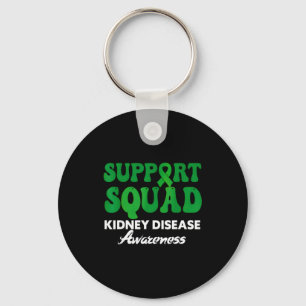 Support squad kidney disease awareness month green key ring