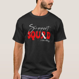 Support Squad Latex Allergy Awareness Red & Pearl T-Shirt