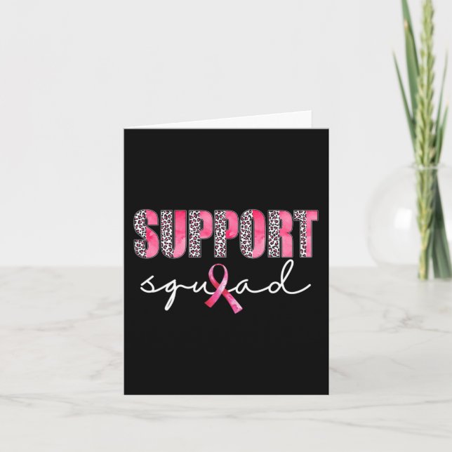 Support Squad Leopard Pink Warrior Breast Cancer A Card (Front)