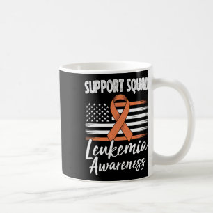 Support Squad Leukaemia Awareness Orange Ribbon Bl Coffee Mug