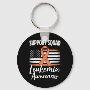 Support Squad Leukaemia Awareness Orange Ribbon Bl Key Ring