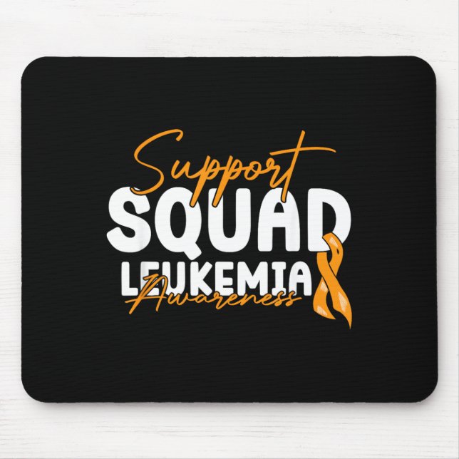 Support Squad Leukaemia Awareness Orange Ribbon Mouse Mat (Front)