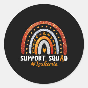 Support Squad Leukaemia Awareness Orange Ribbon Ra Classic Round Sticker
