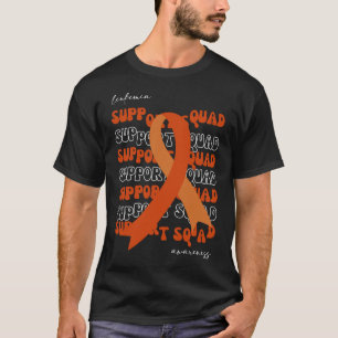 Support Squad Leukaemia Awareness Orange Ribbon T-Shirt
